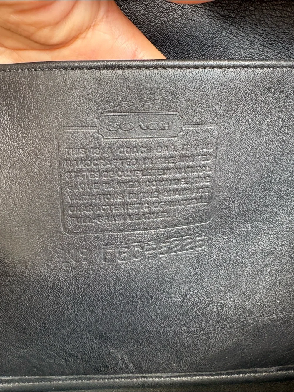 NWT XL Vintage Coach Zip Portfolio Leather Document Laptop Bag 5225 Black